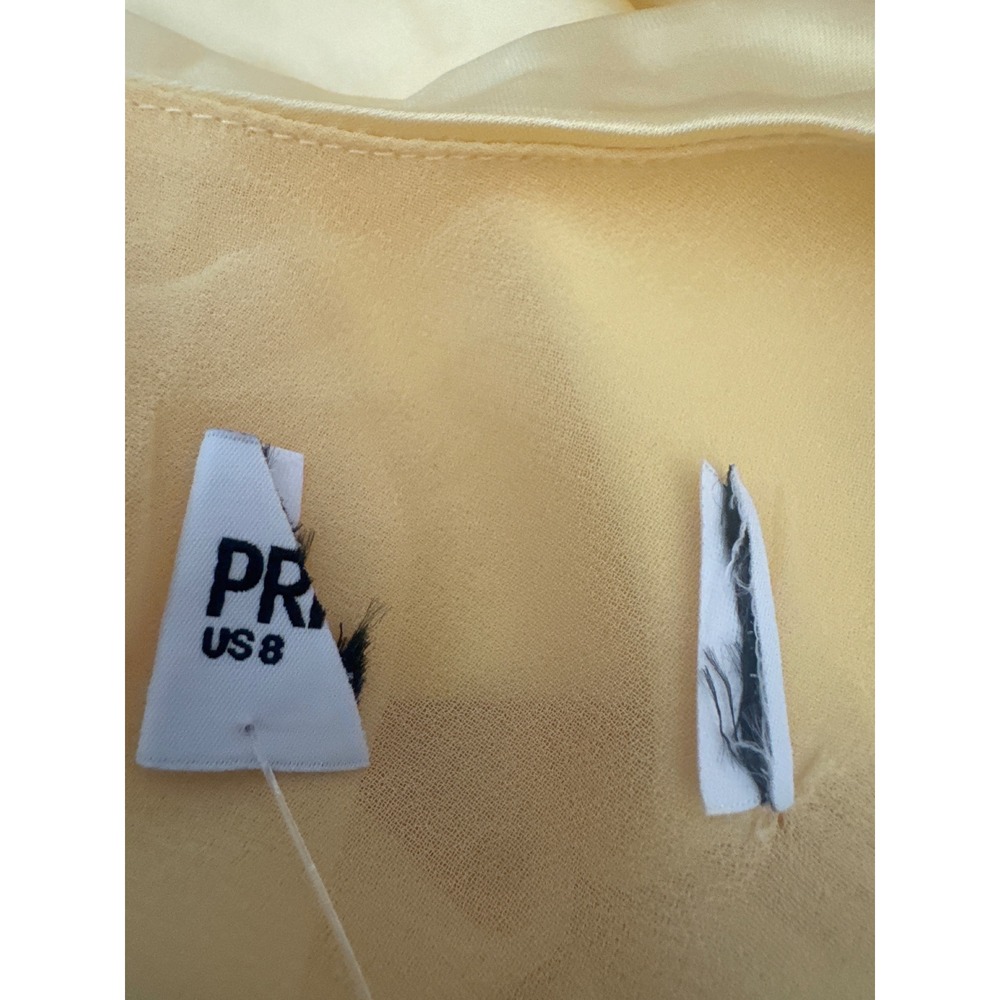 Princess Polly Yellow Odyssa Satin Halter Open Back Maxi Dress Formal Evening 8 - Picture 9 of 9